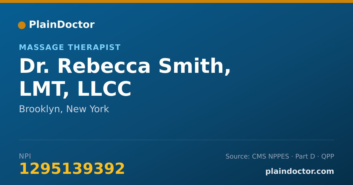 Shareable card for Rebecca Smith, LMT, LLCC - Massage Therapist, Brooklyn, NY