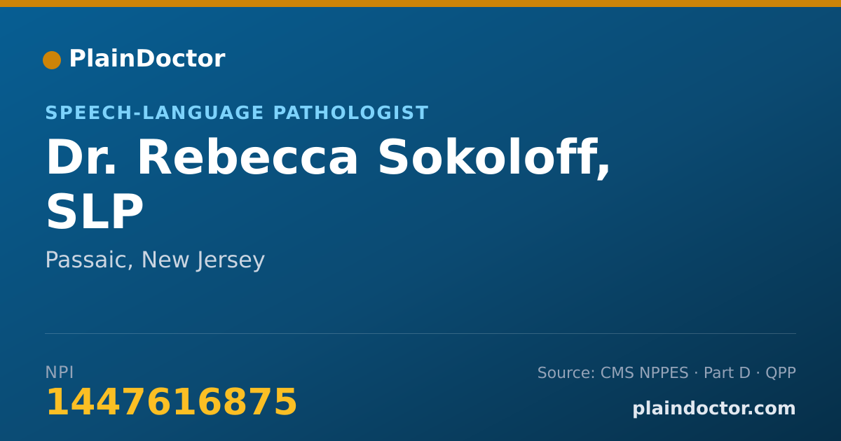 Shareable card for Rebecca Sokoloff, SLP - Speech-Language Pathologist, Passaic, NJ