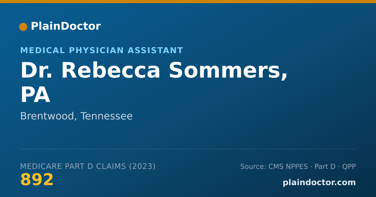 Shareable card for Rebecca Sommers, PA - Medical Physician Assistant, Brentwood, TN