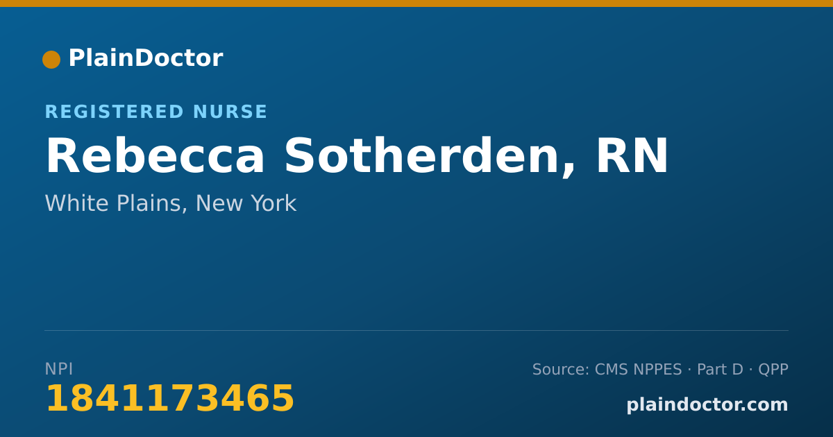 Shareable card for Rebecca Sotherden, RN - Registered Nurse, White Plains, NY