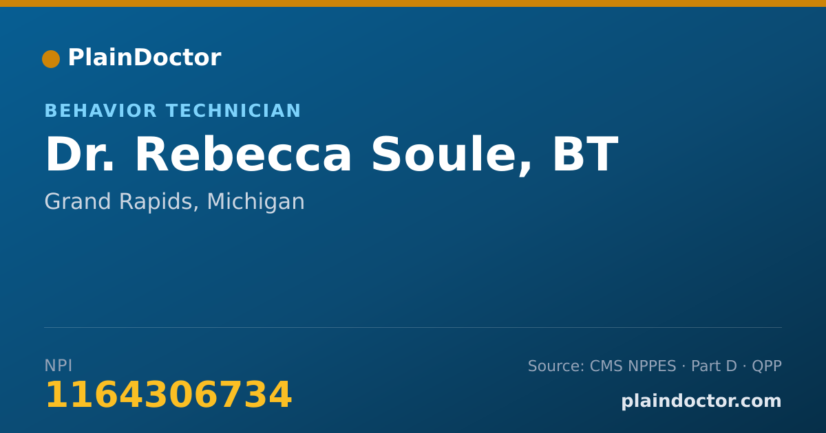 Shareable card for Rebecca Soule, BT - Behavior Technician, Grand Rapids, MI