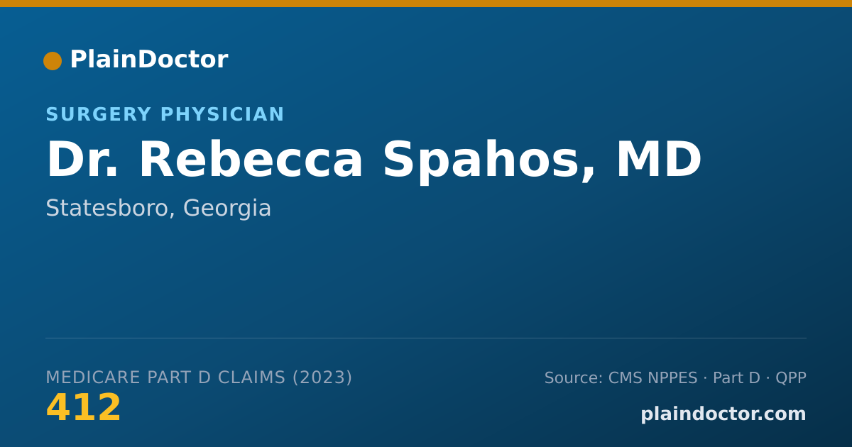 Shareable card for Rebecca Spahos, MD - Surgery Physician, Statesboro, GA