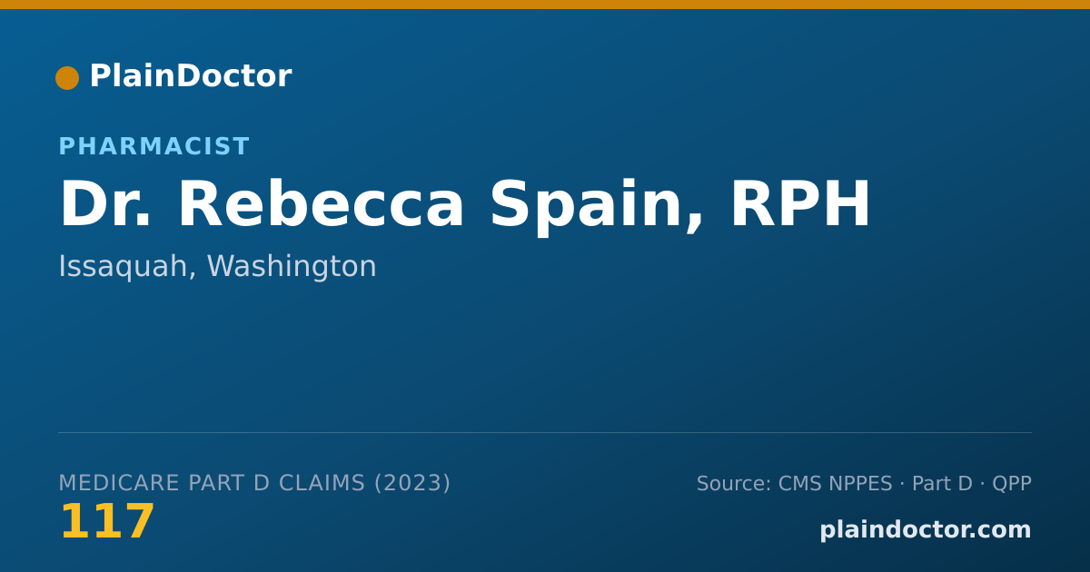 Shareable card for Rebecca Spain, RPH - Pharmacist, Issaquah, WA