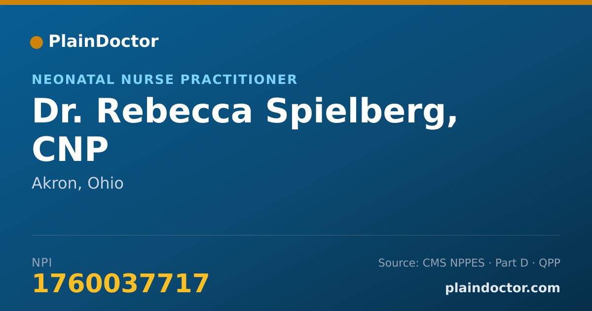 Shareable card for Rebecca Spielberg, CNP - Neonatal Nurse Practitioner, Akron, OH