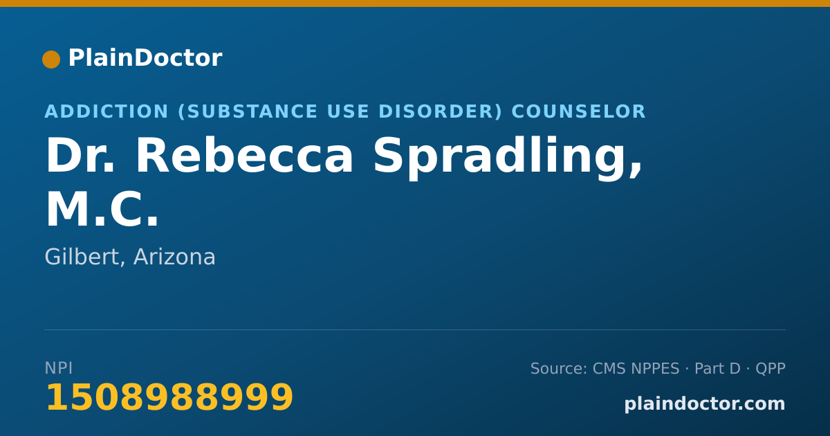 Shareable card for Rebecca Spradling, M.C. - Addiction (Substance Use Disorder) Counselor, Gilbert, AZ