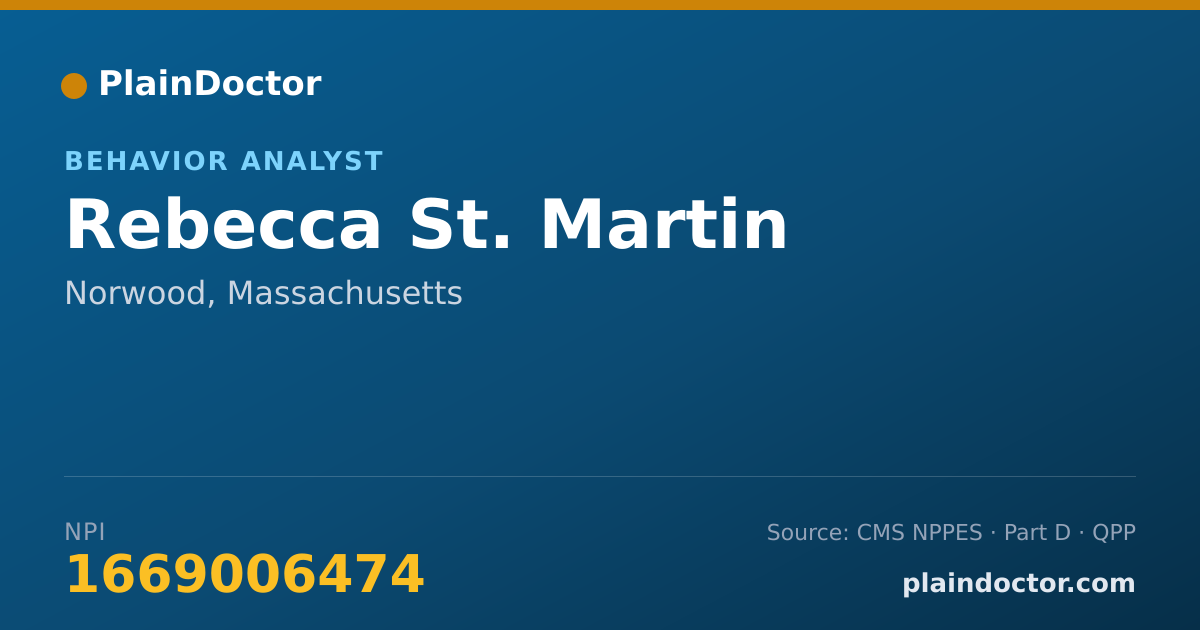 Shareable card for Rebecca St. Martin - Behavior Analyst, Norwood, MA
