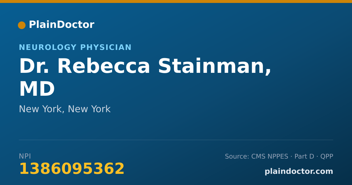 Shareable card for Rebecca Stainman, MD - Neurology Physician, New York, NY