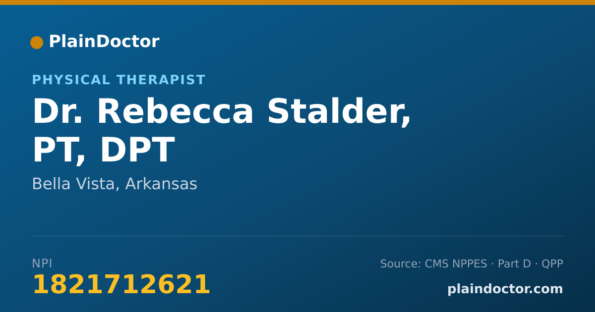 Shareable card for Rebecca Stalder, PT, DPT - Physical Therapist, Bella Vista, AR