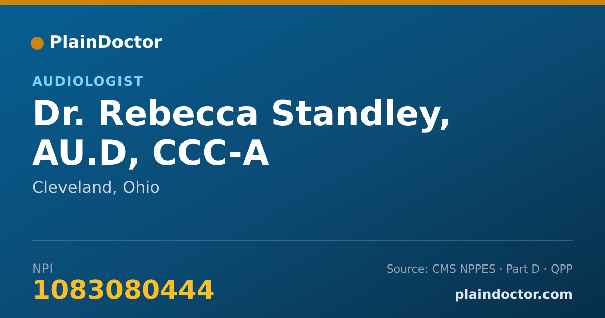 Shareable card for Rebecca Standley, AU.D, CCC-A - Audiologist, Cleveland, OH