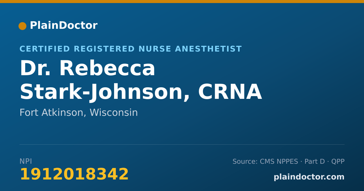 Shareable card for Rebecca Stark-Johnson, CRNA - Certified Registered Nurse Anesthetist, Fort Atkinson, WI