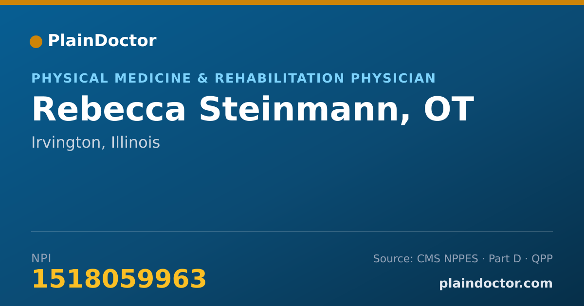 Shareable card for Rebecca Steinmann, OT - Physical Medicine & Rehabilitation Physician, Irvington, IL