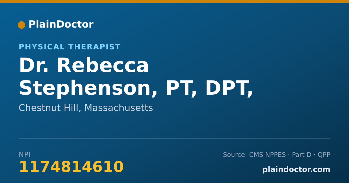 Shareable card for Rebecca Stephenson, PT, DPT, MS - Physical Therapist, Chestnut Hill, MA