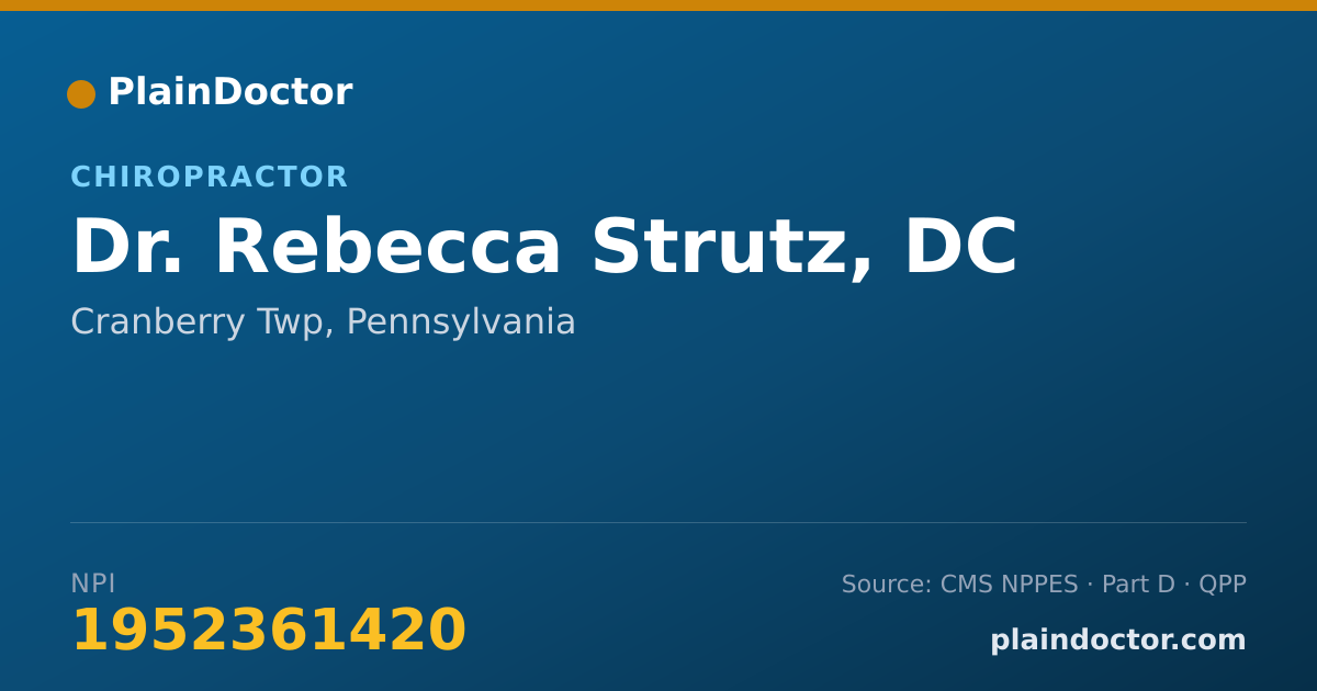 Shareable card for Rebecca Strutz, DC - Chiropractor, Cranberry Twp, PA