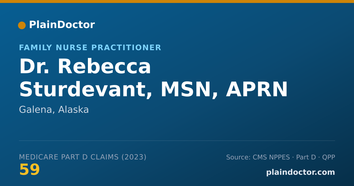 Shareable card for Rebecca Sturdevant, MSN, APRN - Family Nurse Practitioner, Galena, AK