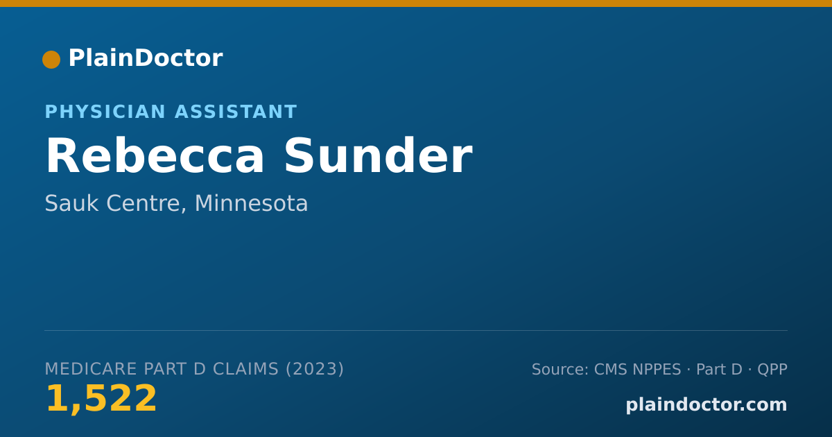 Shareable card for Rebecca Sunder - Physician Assistant, Sauk Centre, MN