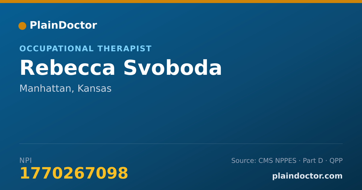 Shareable card for Rebecca Svoboda - Occupational Therapist, Manhattan, KS