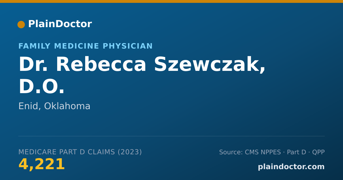 Shareable card for Rebecca Szewczak, D.O. - Family Medicine Physician, Enid, OK