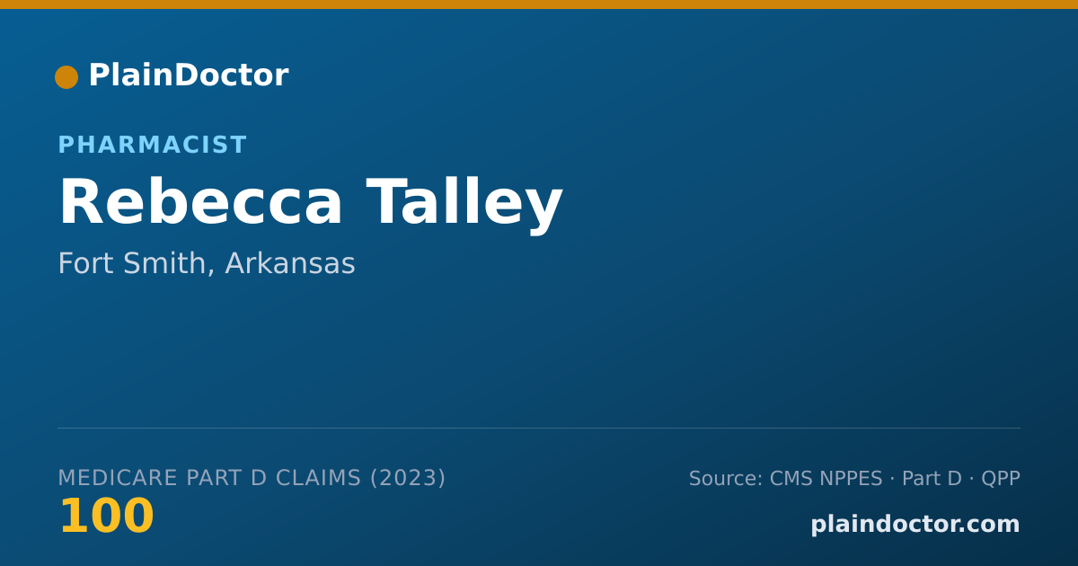 Shareable card for Rebecca Talley - Pharmacist, Fort Smith, AR