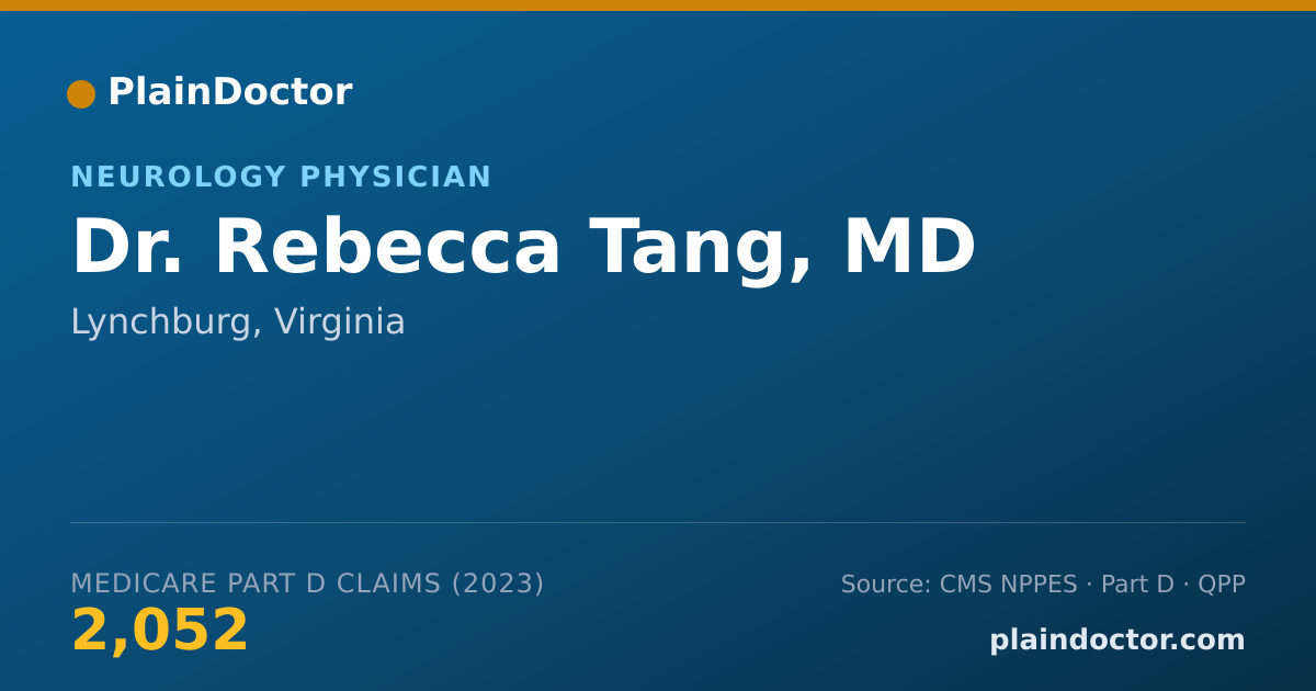 Shareable card for Rebecca Tang, MD - Neurology Physician, Lynchburg, VA
