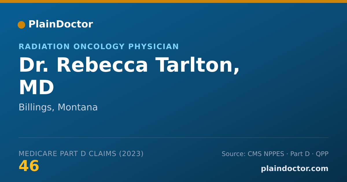 Shareable card for Rebecca Tarlton, MD - Radiation Oncology Physician, Billings, MT