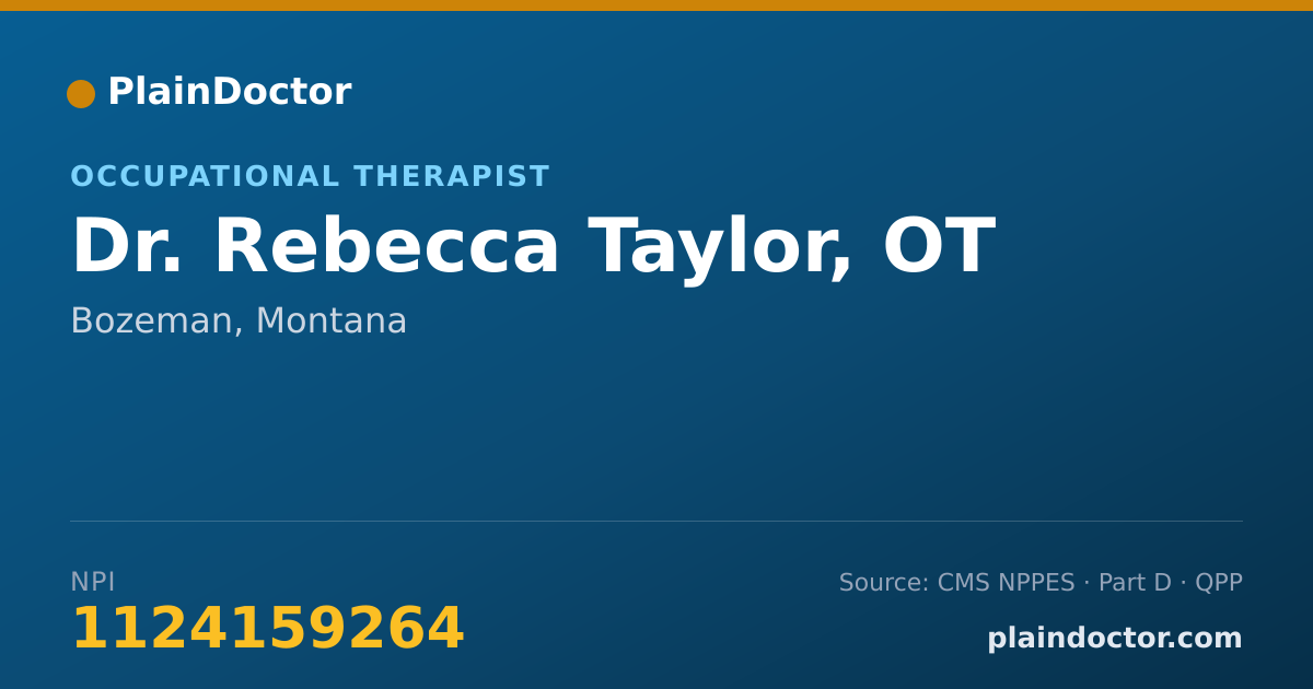Shareable card for Rebecca Taylor, OT - Occupational Therapist, Bozeman, MT