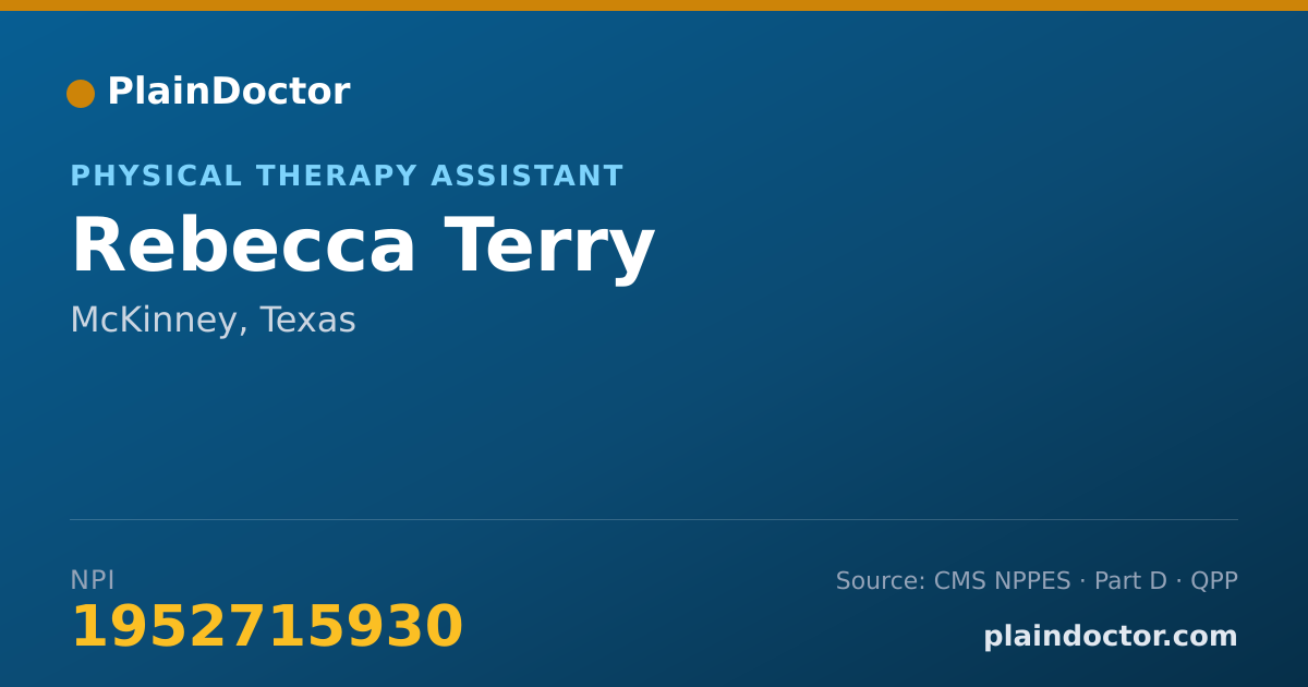 Shareable card for Rebecca Terry - Physical Therapy Assistant, McKinney, TX