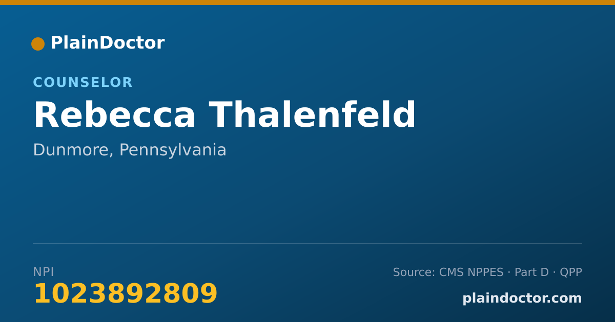 Shareable card for Rebecca Thalenfeld - Counselor, Dunmore, PA