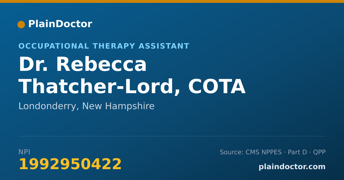 Shareable card for Rebecca Thatcher-Lord, COTA - Occupational Therapy Assistant, Londonderry, NH