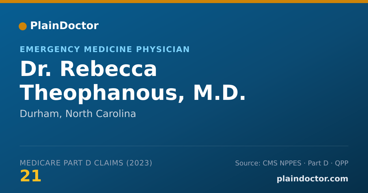 Shareable card for Rebecca Theophanous, M.D. - Emergency Medicine Physician, Durham, NC