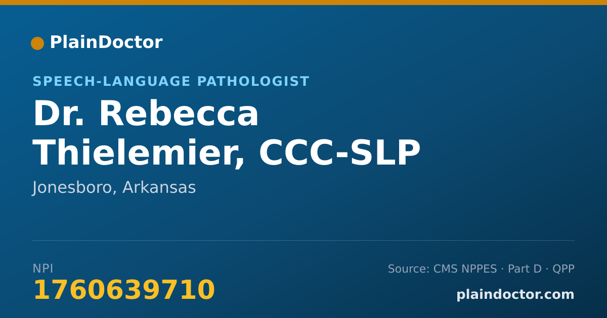 Shareable card for Rebecca Thielemier, CCC-SLP - Speech-Language Pathologist, Jonesboro, AR