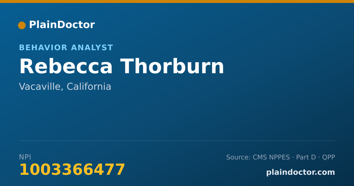 Shareable card for Rebecca Thorburn - Behavior Analyst, Vacaville, CA