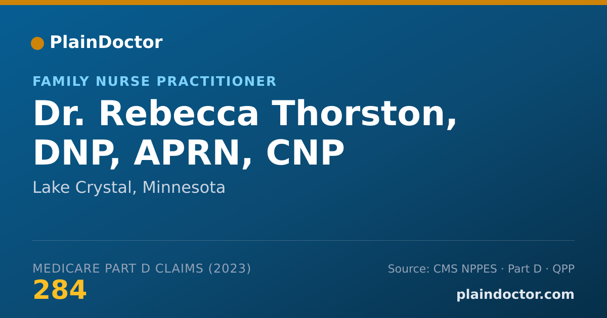 Shareable card for Rebecca Thorston, DNP, APRN, CNP - Family Nurse Practitioner, Lake Crystal, MN