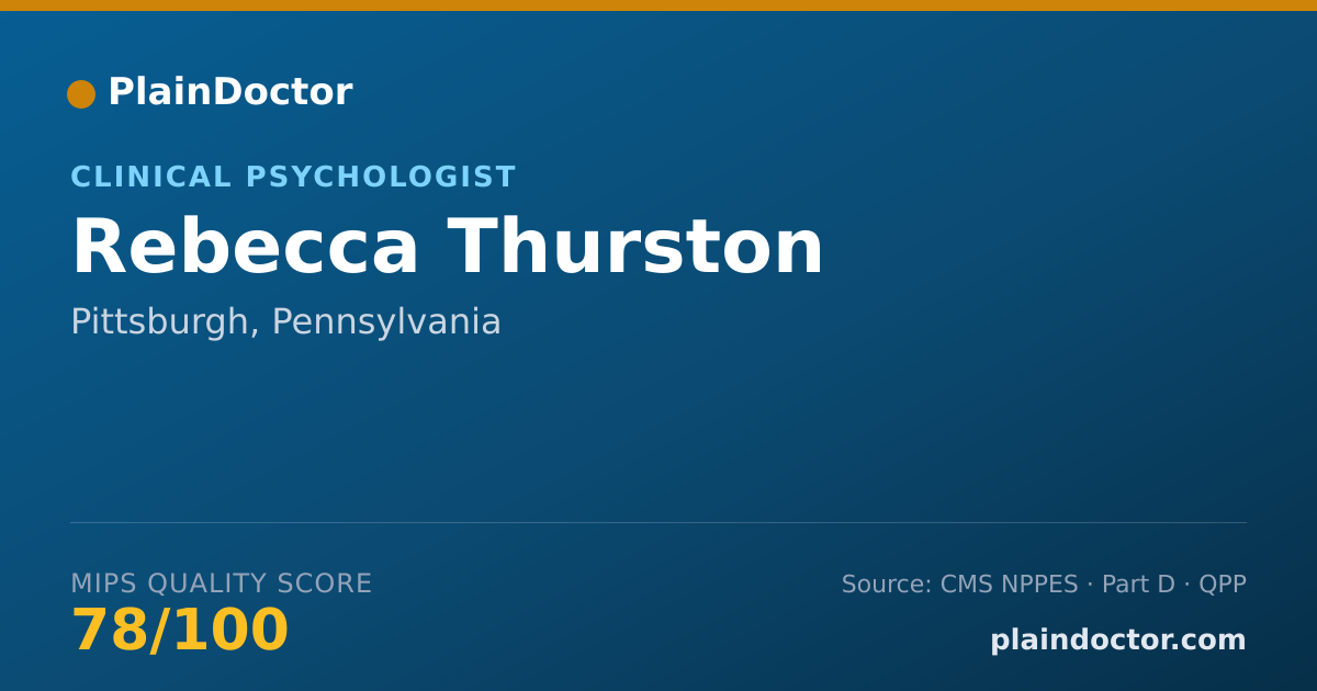 Shareable card for Rebecca Thurston - Clinical Psychologist, Pittsburgh, PA
