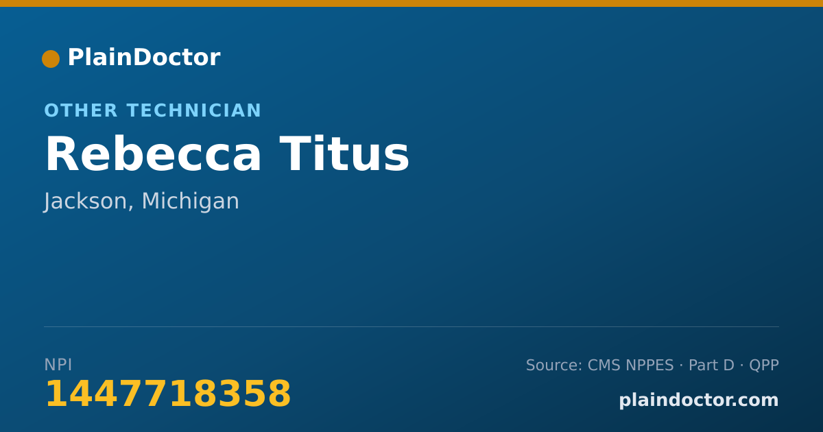 Shareable card for Rebecca Titus - Other Technician, Jackson, MI