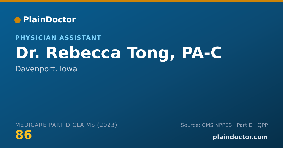 Shareable card for Rebecca Tong, PA-C - Physician Assistant, Davenport, IA