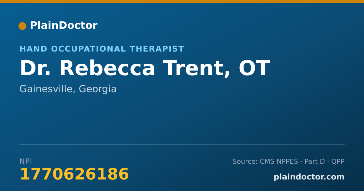 Shareable card for Rebecca Trent, OT - Hand Occupational Therapist, Gainesville, GA