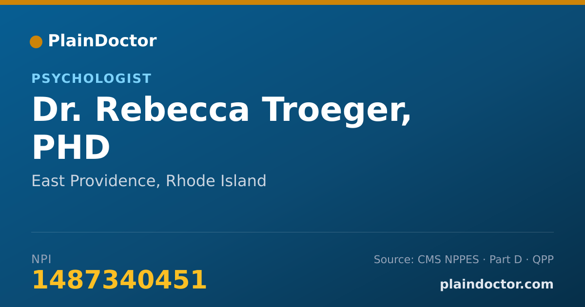 Shareable card for Rebecca Troeger, PHD - Psychologist, East Providence, RI