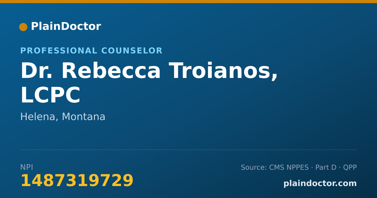 Shareable card for Rebecca Troianos, LCPC - Professional Counselor, Helena, MT