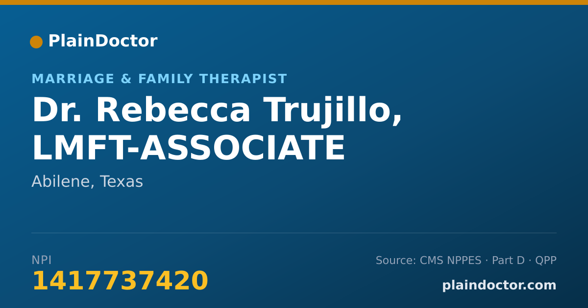 Shareable card for Rebecca Trujillo, LMFT-ASSOCIATE - Marriage & Family Therapist, Abilene, TX