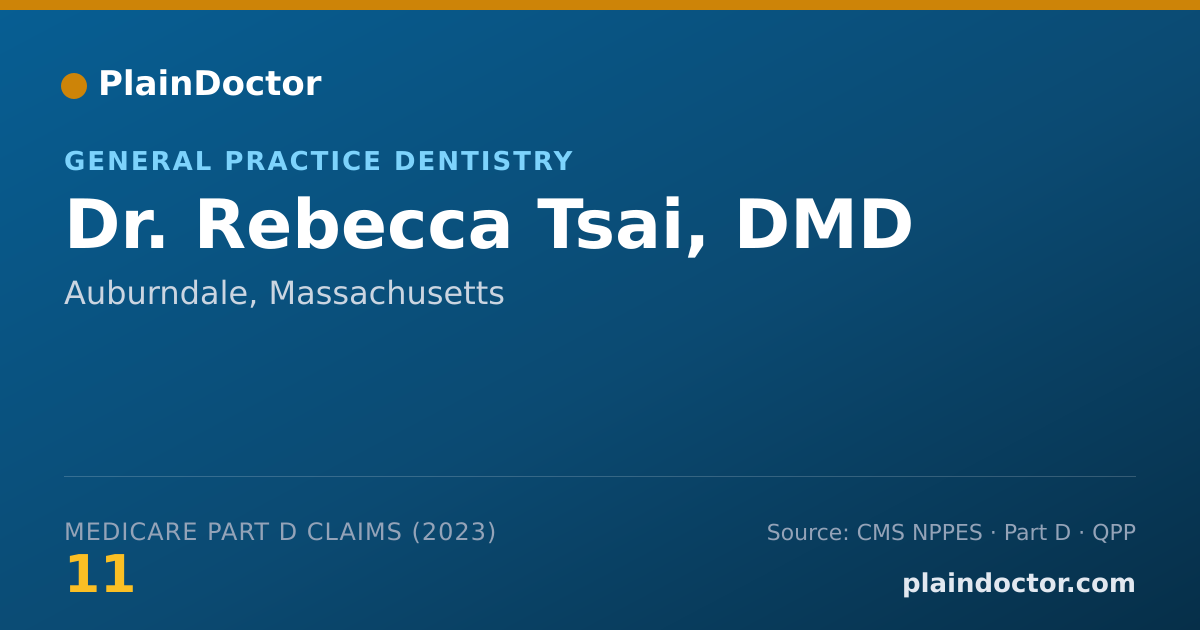 Shareable card for Rebecca Tsai, DMD - General Practice Dentistry, Auburndale, MA