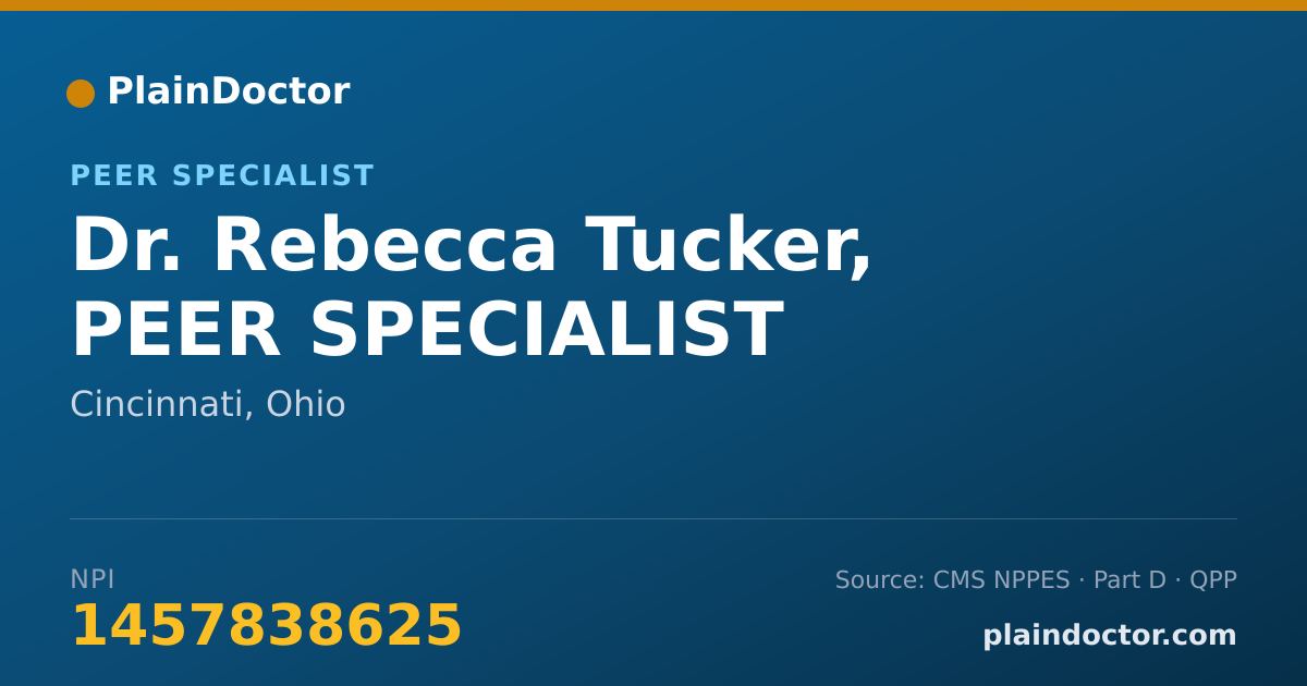 Shareable card for Rebecca Tucker, PEER SPECIALIST - Peer Specialist, Cincinnati, OH