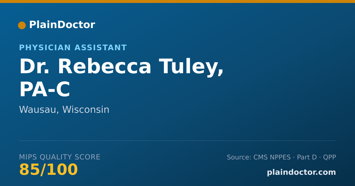 Shareable card for Rebecca Tuley, PA-C - Physician Assistant, Wausau, WI