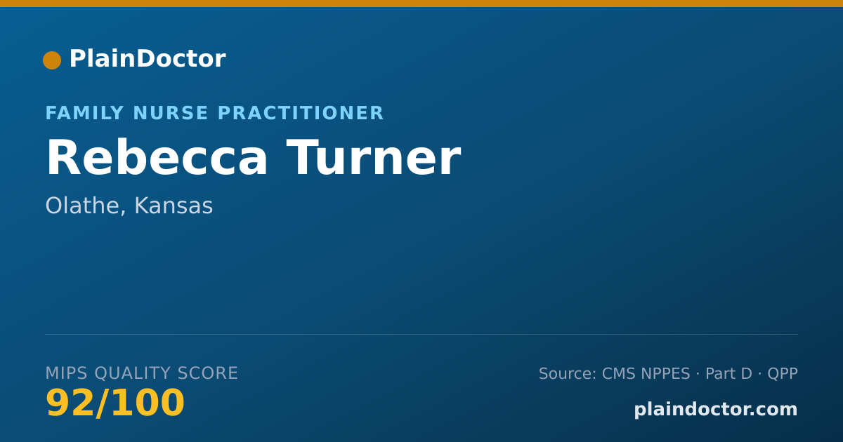 Shareable card for Rebecca Turner - Family Nurse Practitioner, Olathe, KS