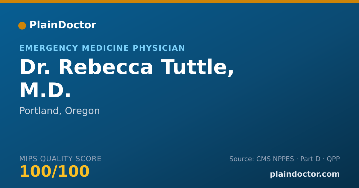 Shareable card for Rebecca Tuttle, M.D. - Emergency Medicine Physician, Portland, OR