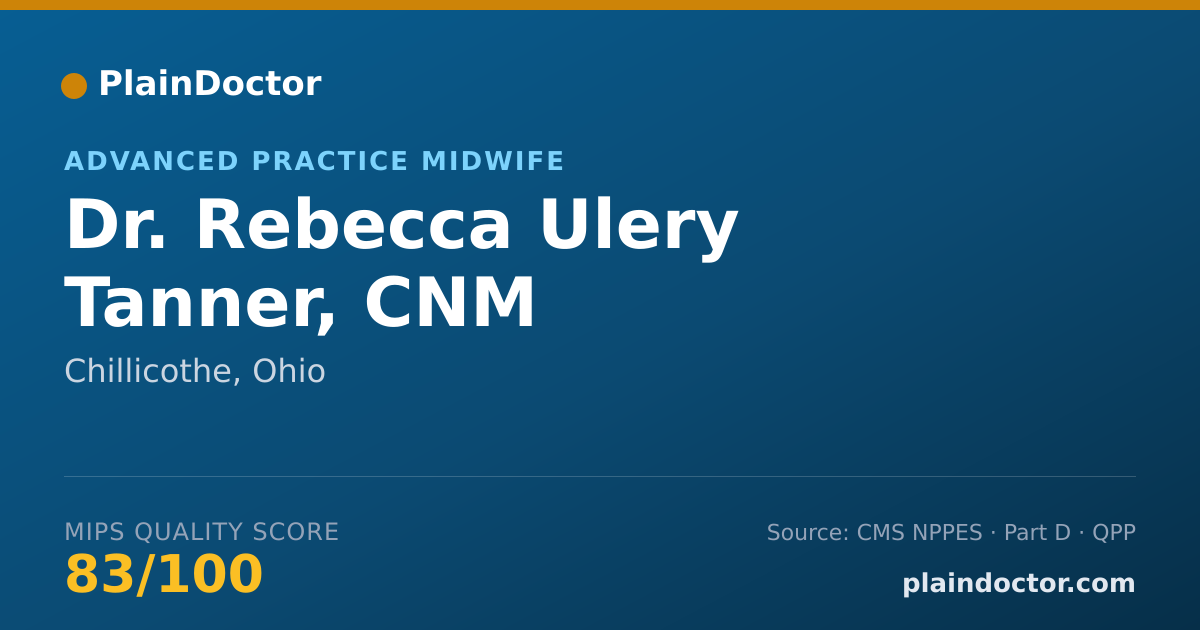 Shareable card for Rebecca Ulery Tanner, CNM - Advanced Practice Midwife, Chillicothe, OH