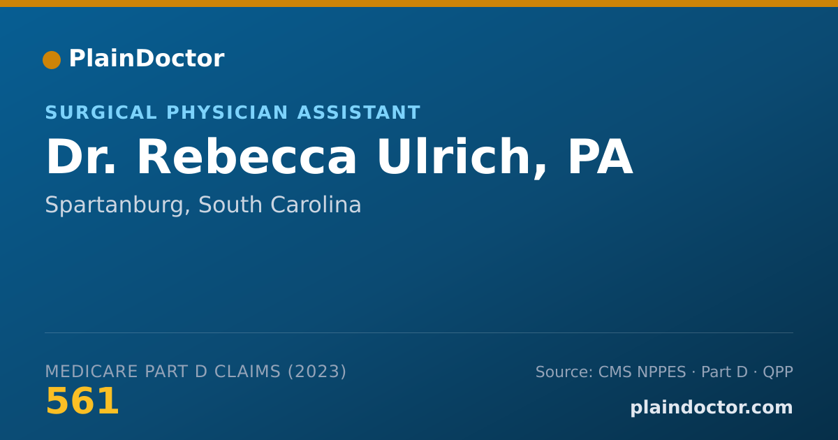 Shareable card for Rebecca Ulrich, PA - Surgical Physician Assistant, Spartanburg, SC