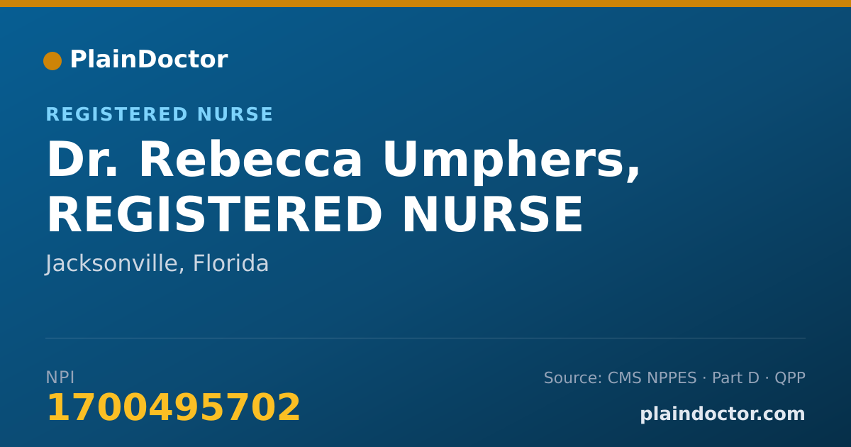 Shareable card for Rebecca Umphers, REGISTERED NURSE - Registered Nurse, Jacksonville, FL
