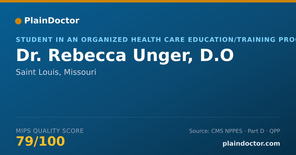 Shareable card for Rebecca Unger, D.O - Student in an Organized Health Care Education/Training Program, Saint Louis, MO