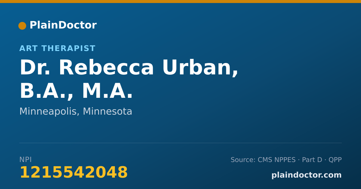 Shareable card for Rebecca Urban, B.A., M.A. - Art Therapist, Minneapolis, MN