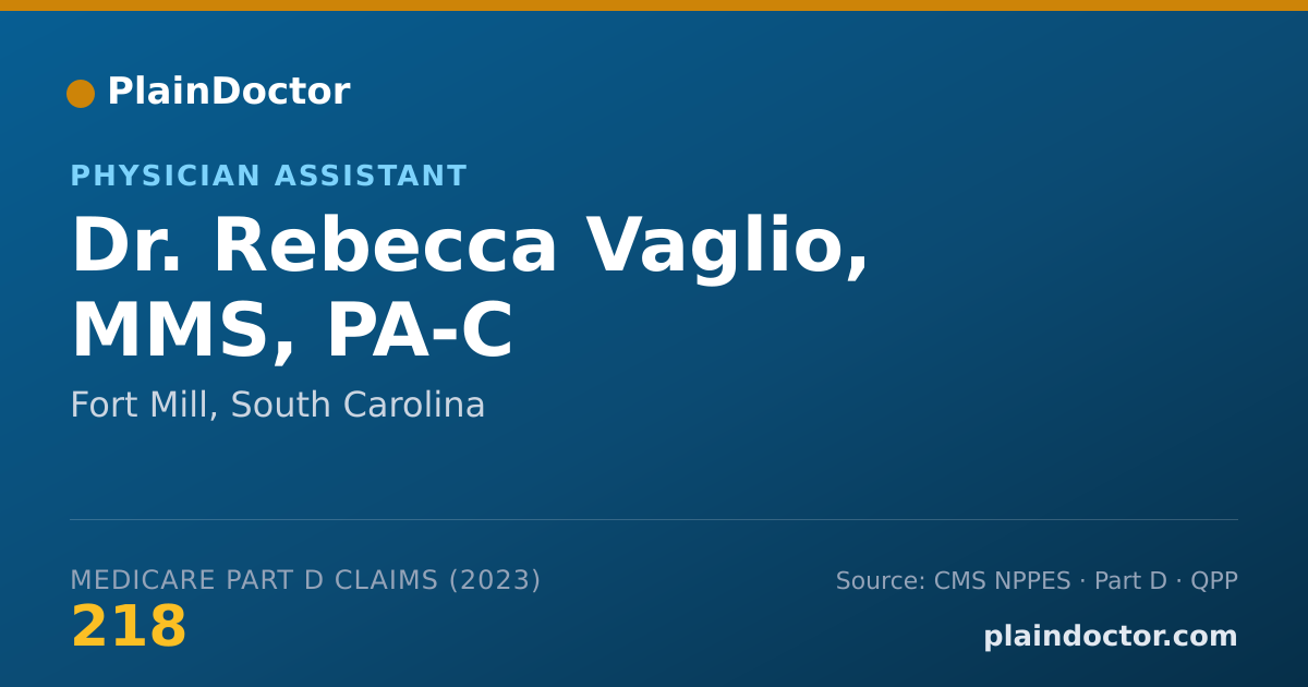Shareable card for Rebecca Vaglio, MMS, PA-C - Physician Assistant, Fort Mill, SC